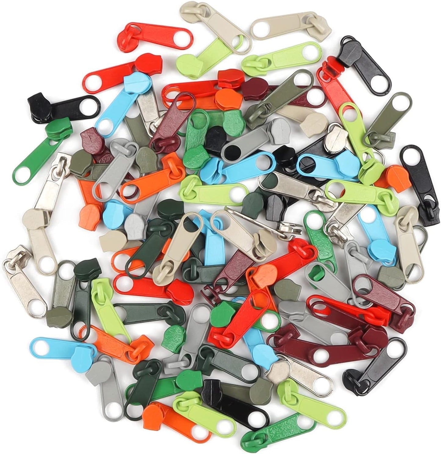 DOITEM 96Pcs Zipper Repair Kit - 12 Colors, 3# Zipper Pulls, Rescue Kit for Clothing, Jackets, Purses, Luggage, Backpacks