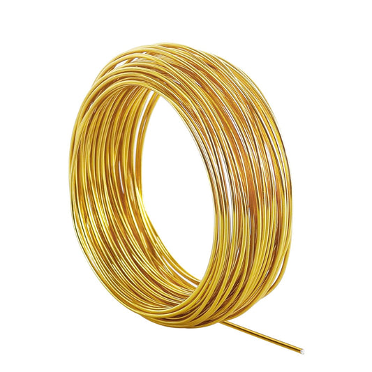 Tenn Well 9 Gauge Aluminum Wire, 50 Feet 3mm Bendable Metal Craft Wire for Sculpting, Jewelry Making, Armature Making, Molding, Wraping (Gold)