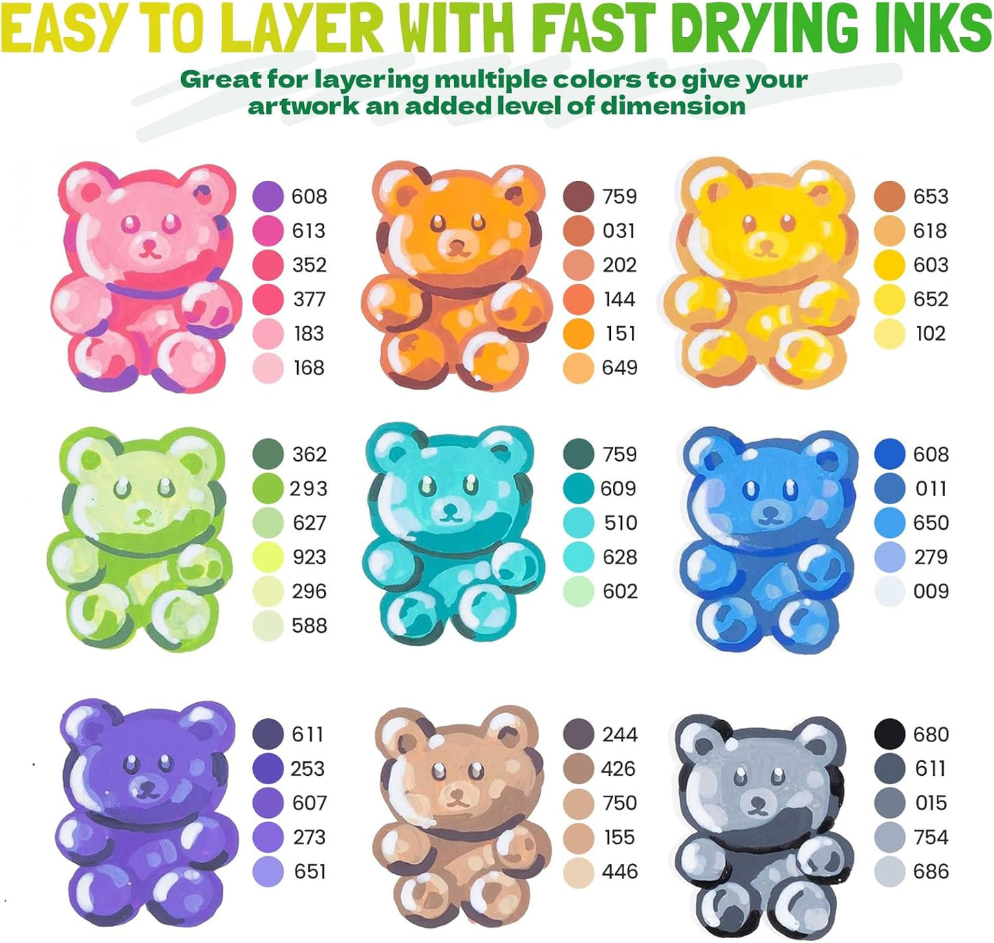 LET'S RESIN PAINT Acrylic Paint Markers Brush Tip 72 Colors,Automatic Ink Control Acrylic Paint Pens,No Bleed & Good Coverage Acrylic Markers for Coloring Books,Rock Painting,Canvas,Ceramic,Wood