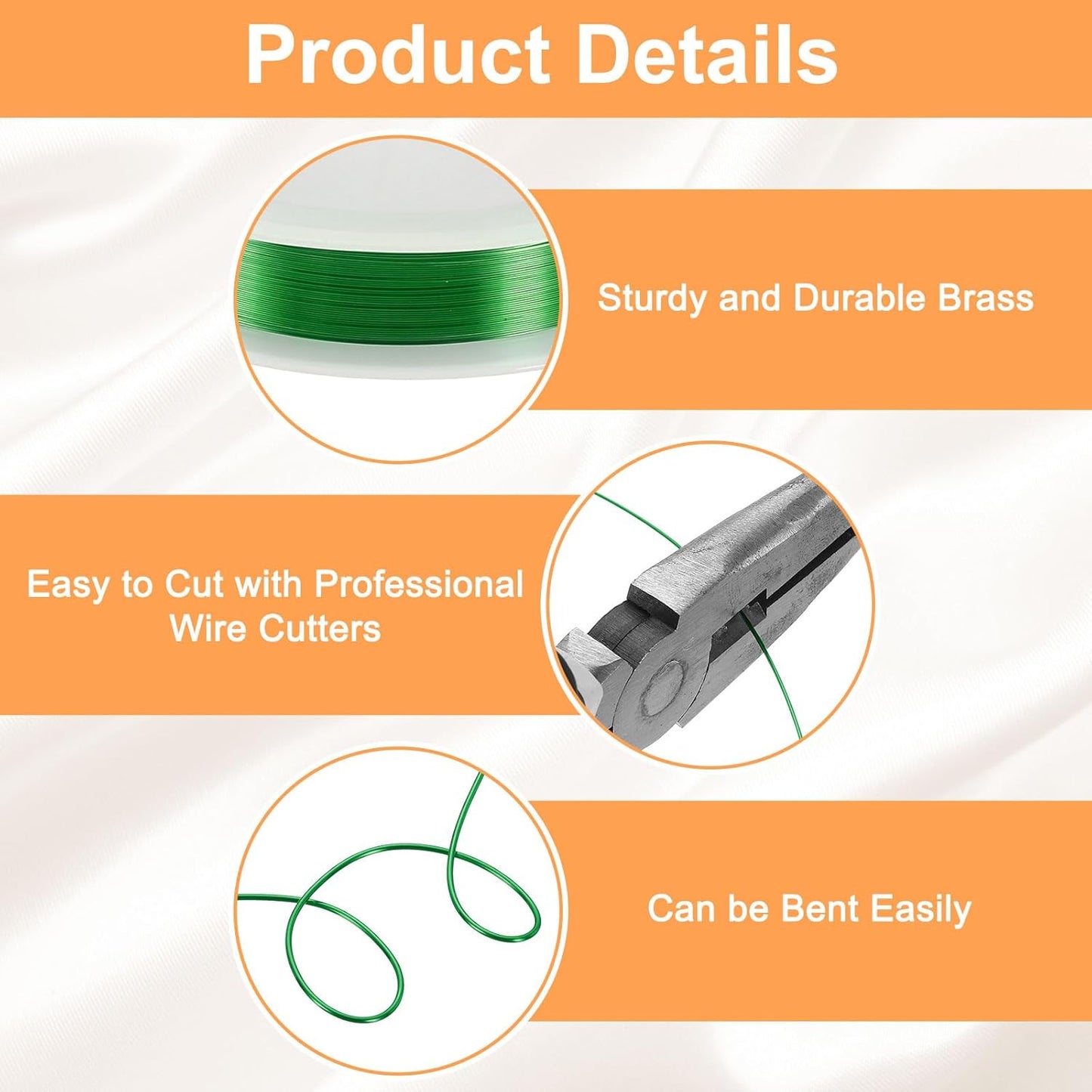 HARFINGTON 82ft Jewelry Wire, 32 Gauge (0.2mm) Brass Craft Soft Metal Tarnish Resistant Copper Beading Wire for Jewelry Making Supplies Crafting, Green