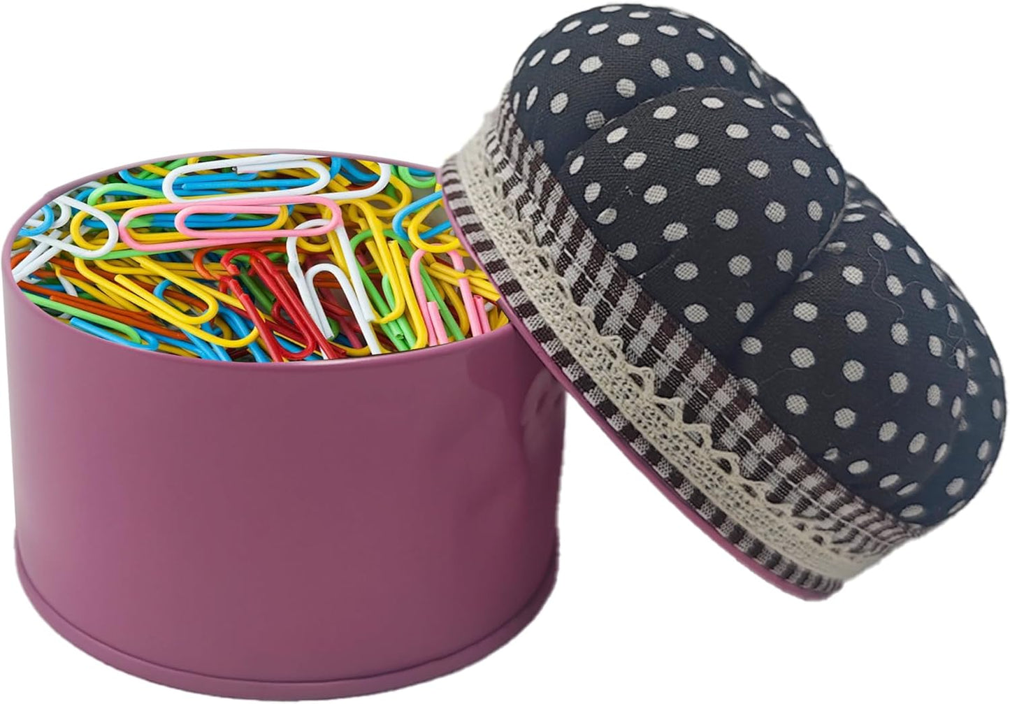 pson Pumpkin Shaped Pin Cushion with Storage Box, Cute Sewing Needle Holder for Quilting, DIY Crafts, Needlework, Sewing(Black with Spotted)