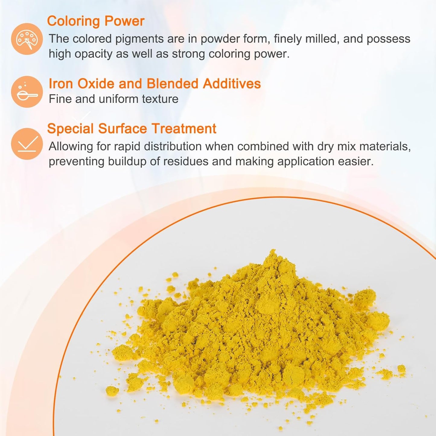 HARFINGTON Iron Oxide Powder Concrete Pigment 800 Mesh 3.5oz (100g) Iron Oxide Grout Pigment for Pastel Tile Paint Concrete Cement, Goldenrod