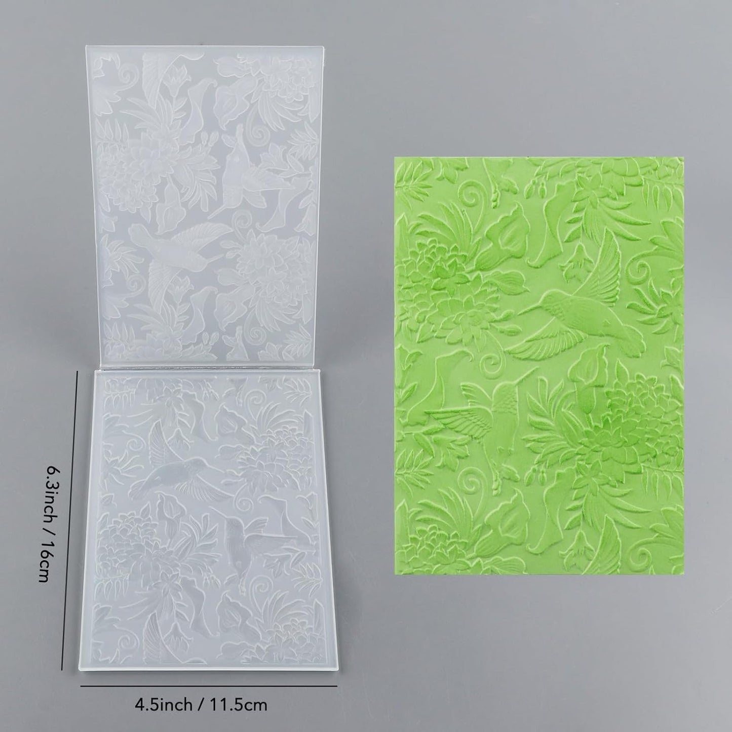 BAOFALI 3D Hummingbird and Flowers Embossing Folders for Card Making,Plastic Texture Fades Embossing Template Paper Card Embossing Stencil for DIY Scrapbooking Photo Album Card Paper Craft Decoration