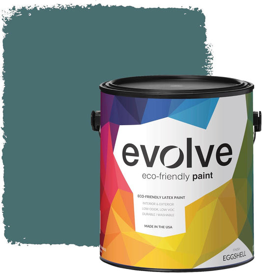 EVOLVE Paint & Primer: Environment-friendly, Low Sheen with One-coat Coverage for Interior & Exterior surfaces (Vine Green, 1-Gallon)