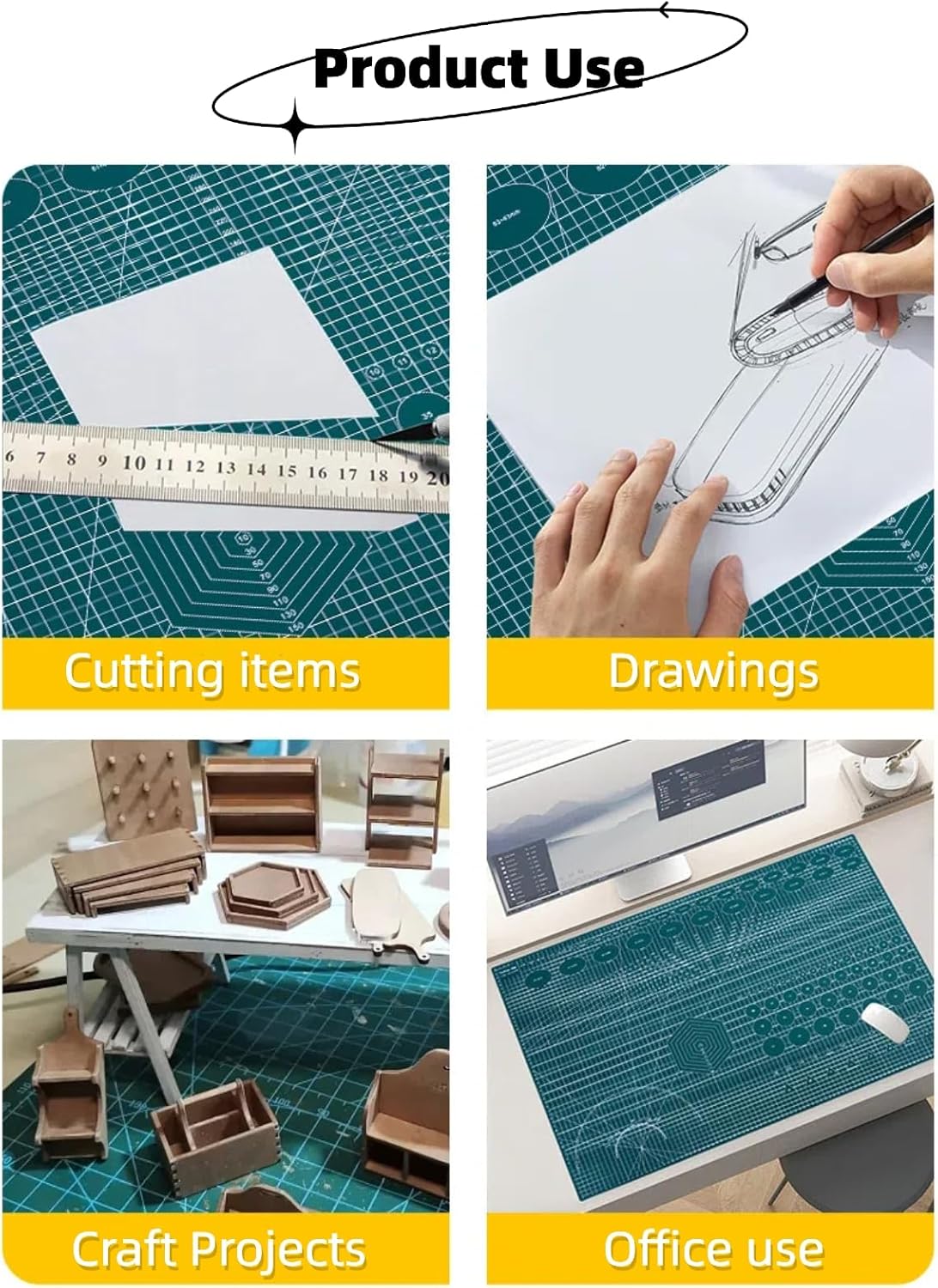 A5 Self-Healing Cutting Mat, Small Cutting Mat, Professional Double Sided Durable Cuttings Mats, Great for Hop Scrapbooking, Quilting, Fabric, Sewing Craft Projects (Mixed Colors, A5)