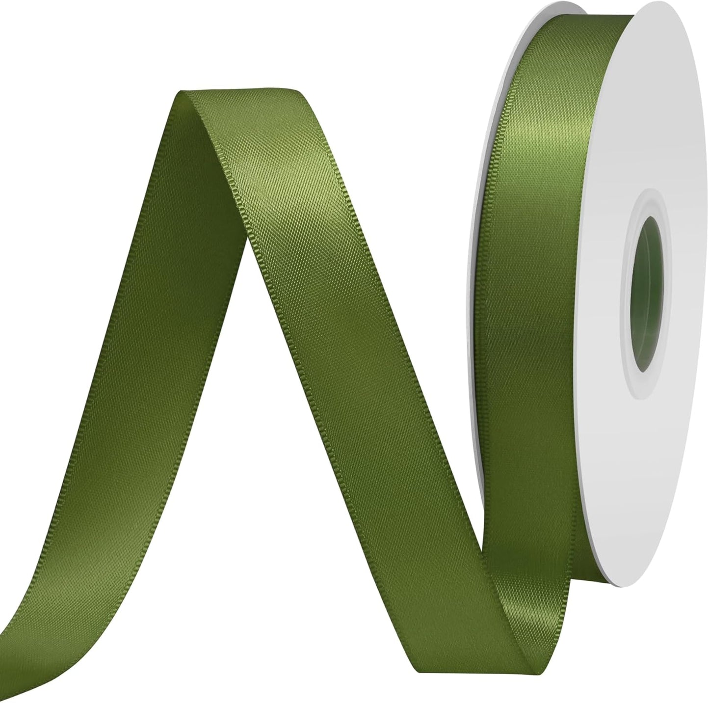 Moss Satin Ribbon 3/4" X 50 Yards Solid Color Double Faced Ribbons Perfect for Crafts Wedding Decor Bow Making Arts Sewing and More