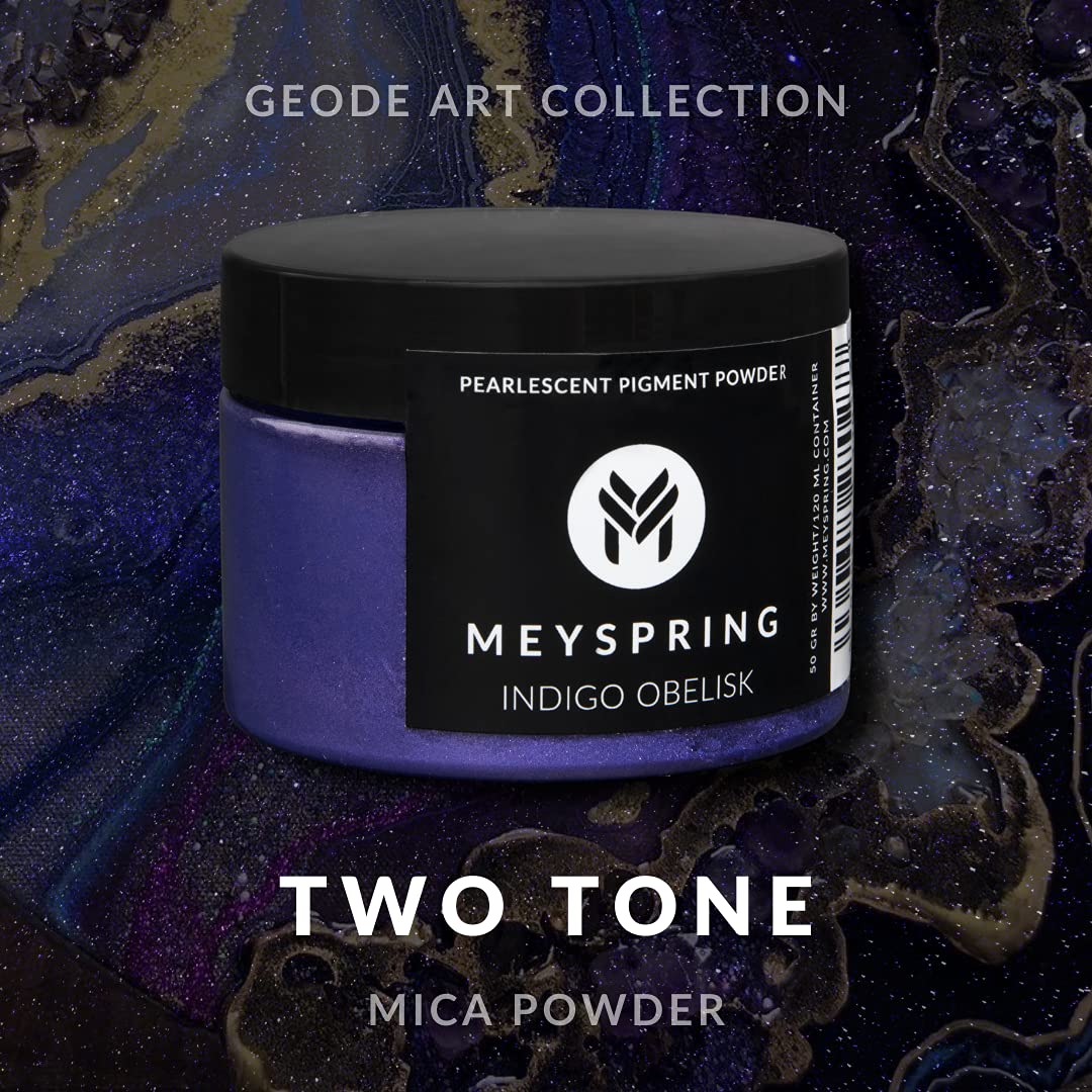 MEYSPRING Indigo Obelisk - Two Tone Purple Mica Powder for Epoxy Resin - Color Pigment Powder - Color Shifting Pigment - Violet Mica Cosmetic Grade - Purple Resin Dye