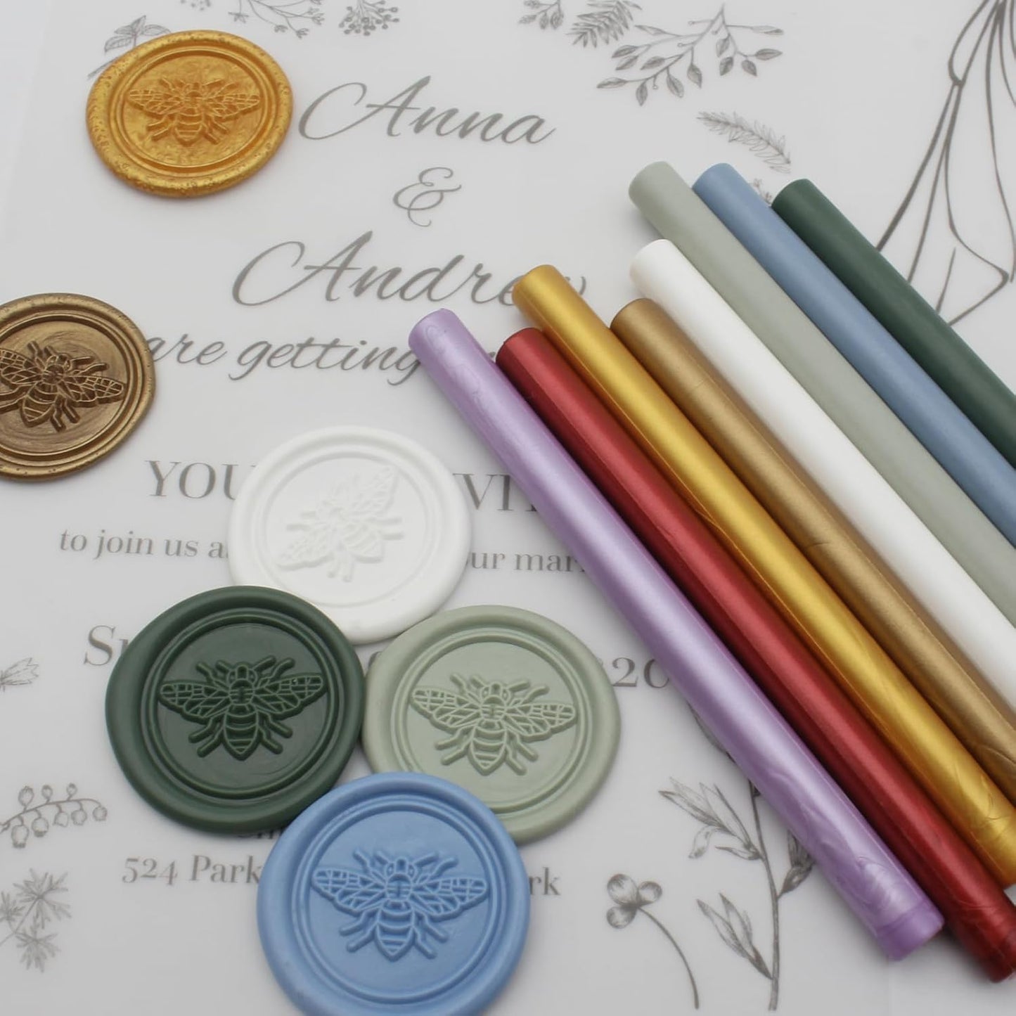 52pcs White Wax Sealing Sticks, Andotopee Glue Gun Adhesive Seal Sticks for Stamp Seals, Premium Sealing Wax for Envelope Seals Wedding Invitation Craft Adhesive, Great Gift Ideas (Mini Size)