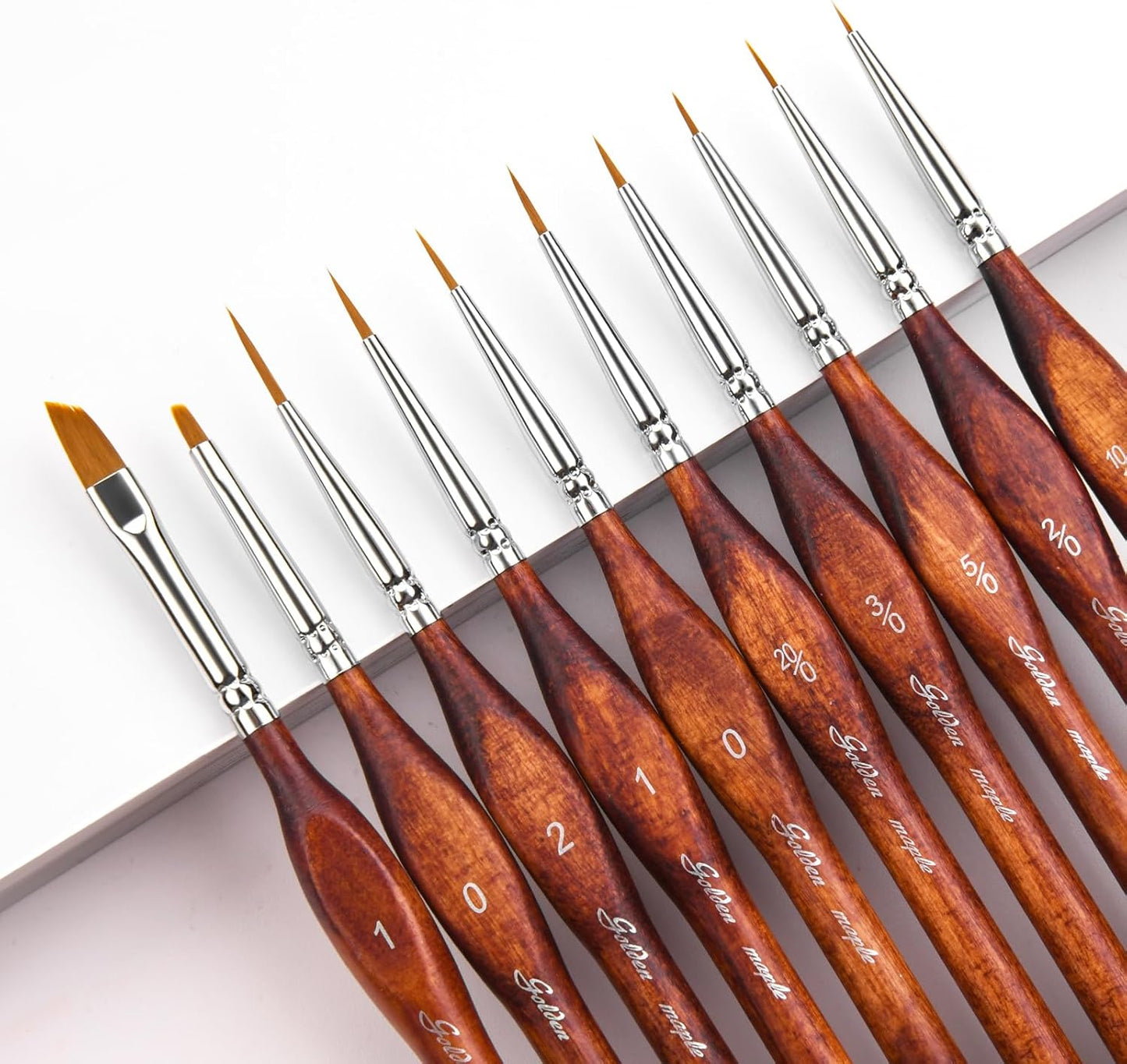 Golden Maple Miniature Model Paint Brushes-10pcs Micro Detail Paint Brush Set,Small Fine Detail Brushes for Acrylic, Oil, Watercolor & Paint by Number,Figurine