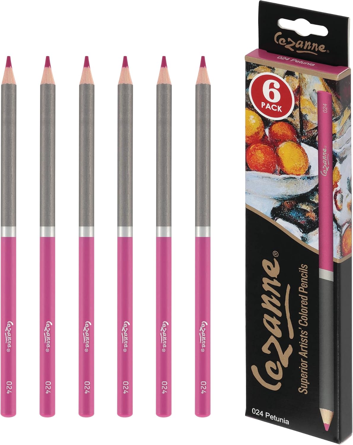 Creative Mark Cezanne Premium Colored Pencils Petunia 6 Pack - Highly-Pigmented Drawing Pencils - Coloring Pencils for Drawing, Blending, Coloring, and More