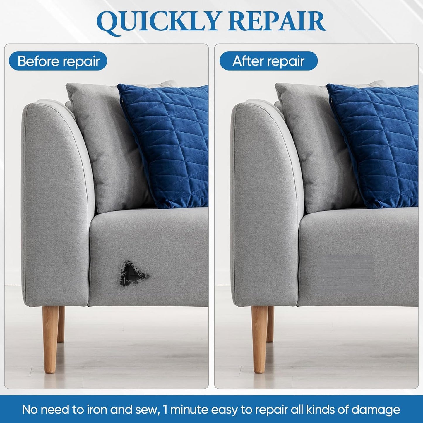 Canvas Patch 5.5 x 8 Inches 6Pcs Self-Adhesive Waterproof Canvas Patch Kit for Repairing Tents,Sofas,Boat Covers,Camping Chair,Awnings,Car Seats.(Beige Yellow)