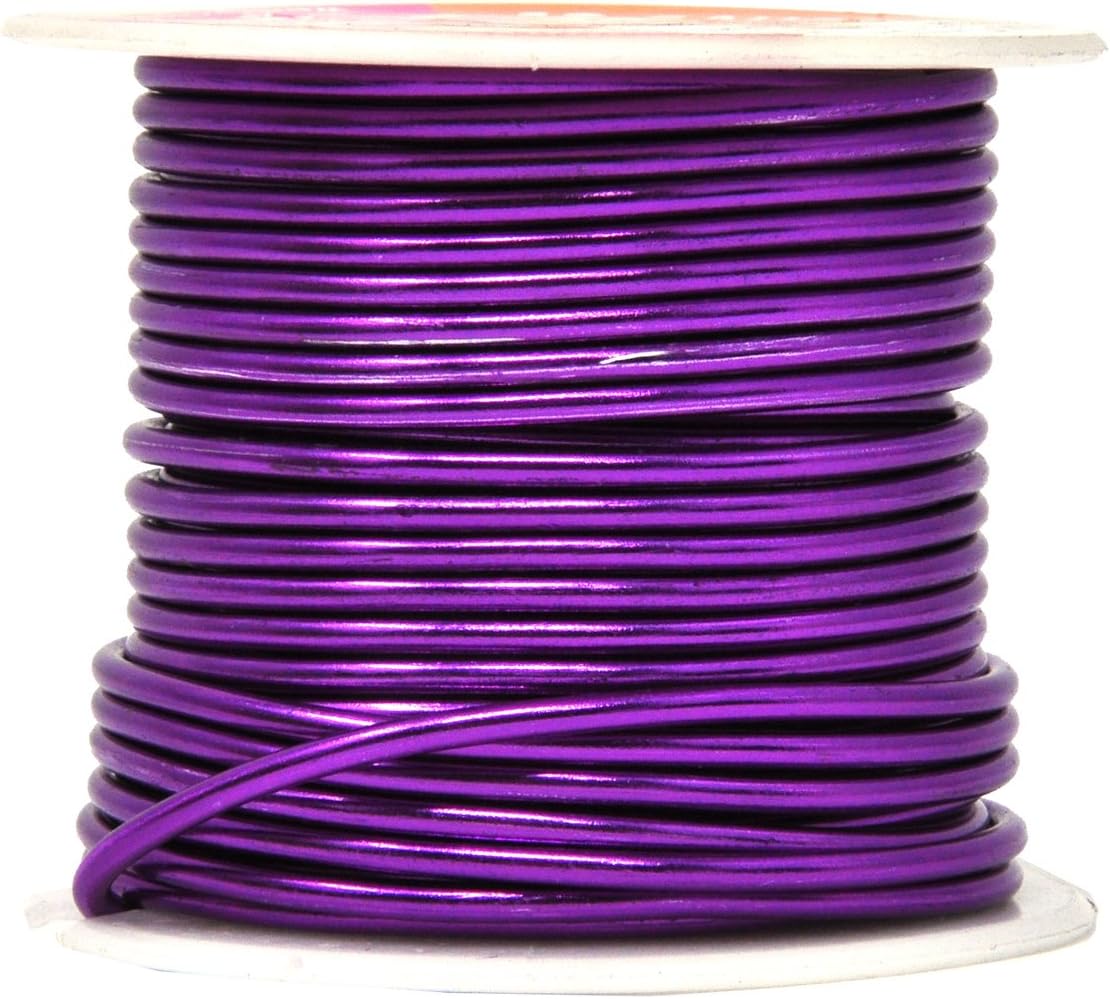 Mandala Crafts 12 Gauge Anodized Aluminum Craft Wire for Jewelry Making - 276 FT Colored Flexible Silver Copper Purple Gold Brown Red Wire - Bendable for Bonsai Armature Crafting Sculpting
