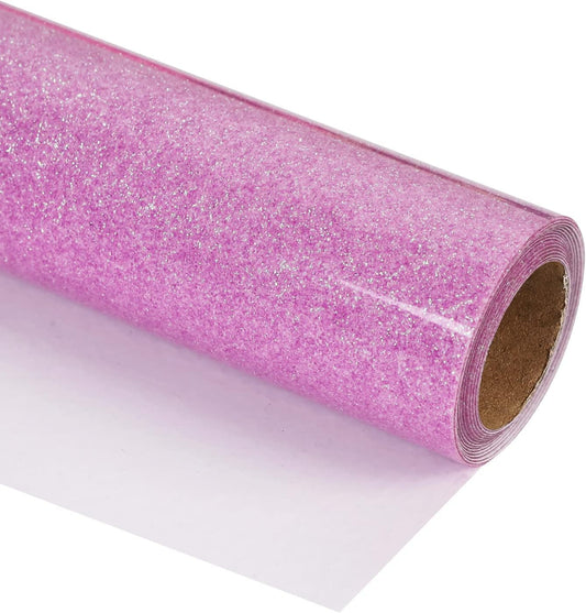 guangyintong Glow Glitter Purple Heat Transfer Vinyl HTV Rolls, 12" x 8ft Iron on Vinyl for T-Shirts, Glitter HTV Vinyl for All Cutter Machines Easy to Cut & Weed for DIY Design