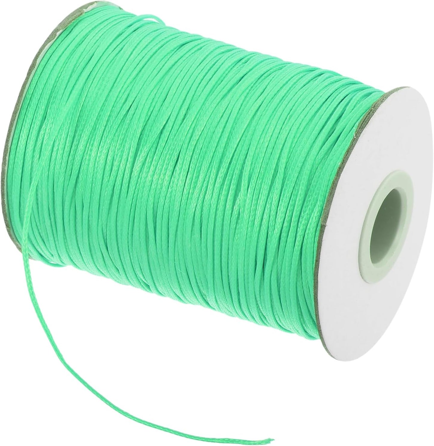 MECCANIXITY Waxed Cord 0.8mm Waxed Polyester Cord 175 Yard Wax String for Bracelet Making,Necklaces, Beading,Jewelry Making and DIY Crafts(Bright Green)