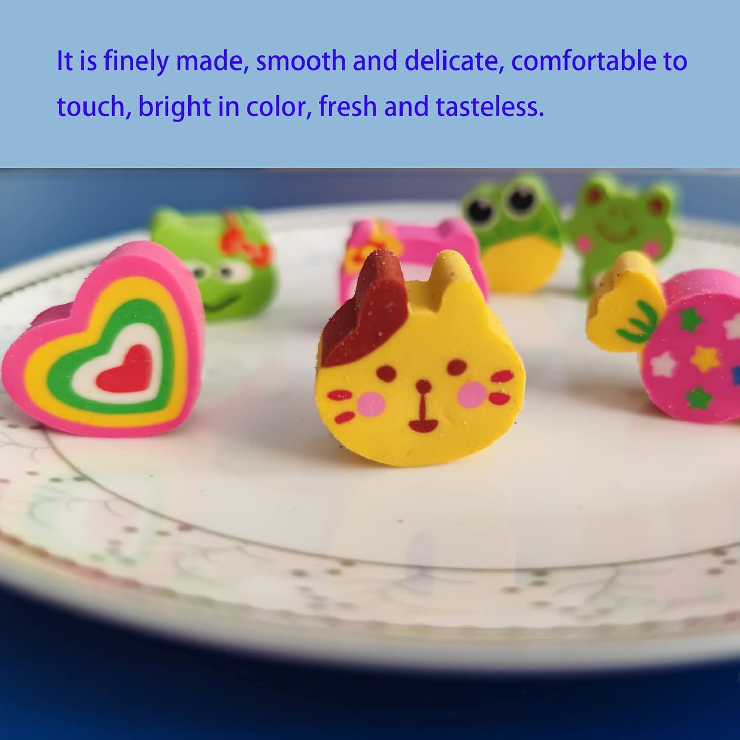 35PCS Fun Animal Fruit Pencil Topper Erasers for Kids Bulk,Cute Top Erasers Caps for Pencil,Back to School Party Gifts (Pattern Random)