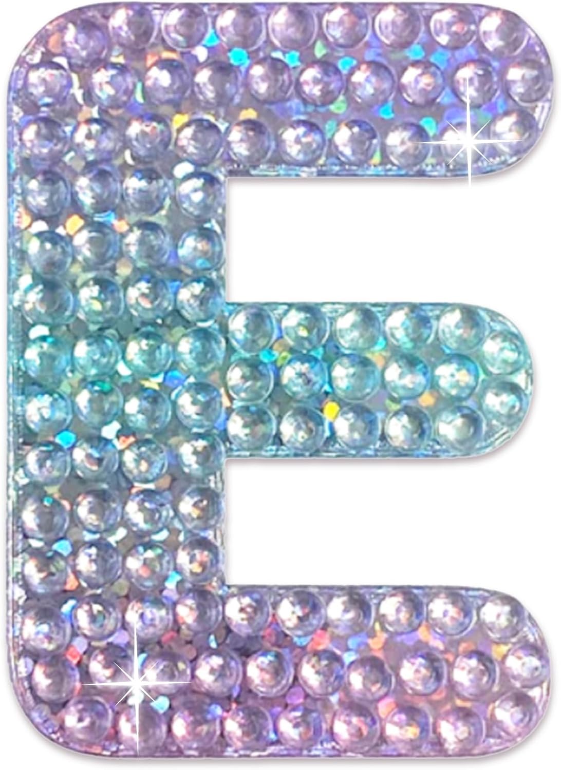 StickerBeans® Rhinestone Alphabet Letter Sticker E - Unique Sparkly Design 2” x 2” Cut-to-Shape Adhesive - Personalization, Collecting, Gifting, Scrapbooking, Decorating Laptops, Phone Cases, All Ages