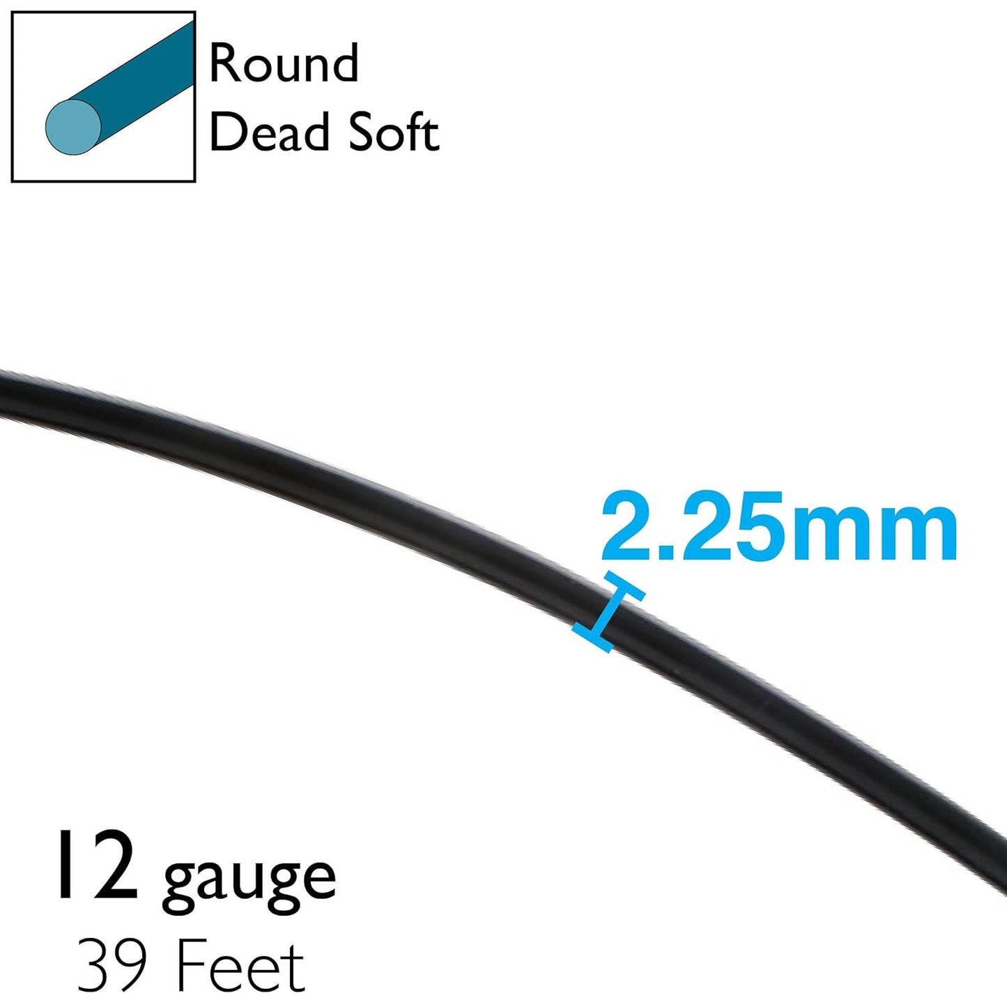 The Beadsmith Anodized Aluminum Wire – 12 Gauge – 39 feet – Black Color – Bendable Craft Wire Used to Jewelry Making, Wire Wrapping, Sculpting, Floral, Modeling and Other DIY Arts & Crafts