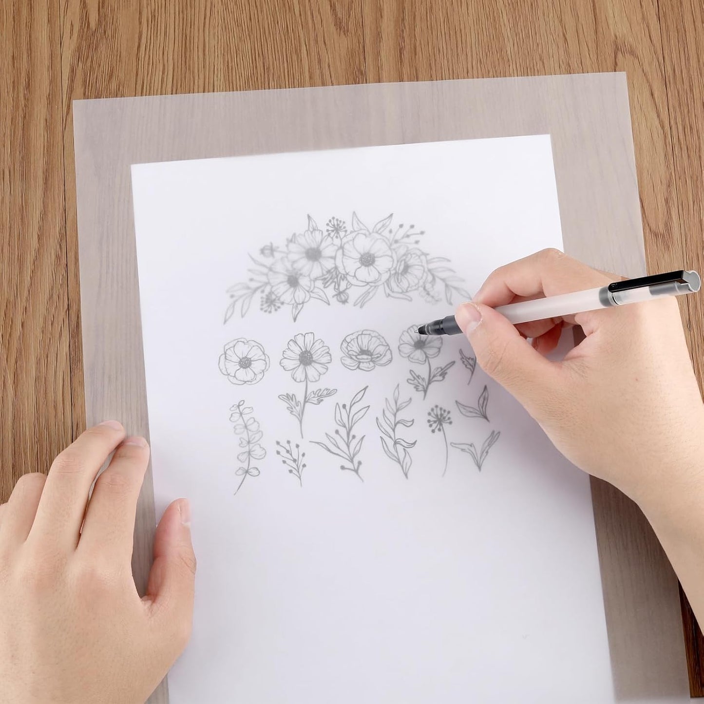 100 PCS 11x17 Inch Translucent Vellum Paper 60 GSM Drafting Vellum Tracing Paper Sheets White Translucent Invitation Paper for Drawing Sketching Wedding Architecture Building Ink (Can't Print)