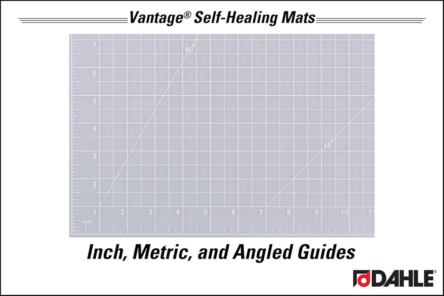 Dahle Vantage 10682 See-Through Premium Self-Healing Cutting Mat, 18"x24", 1/2" Grid, 5 Layers for Max Healing, Perfect for Crafts & Sewing, Clear
