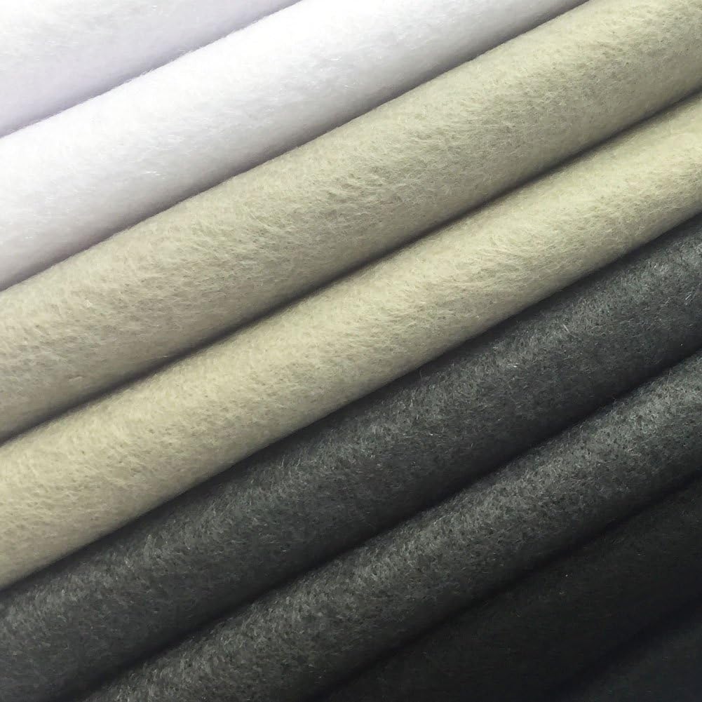 4pcs Thick 1.4mm Soft Felt Fabric Sheet Assorted Color Felt Pack DIY Craft Sewing Squares Nonwoven Patchwork (92x90cm Black & White)