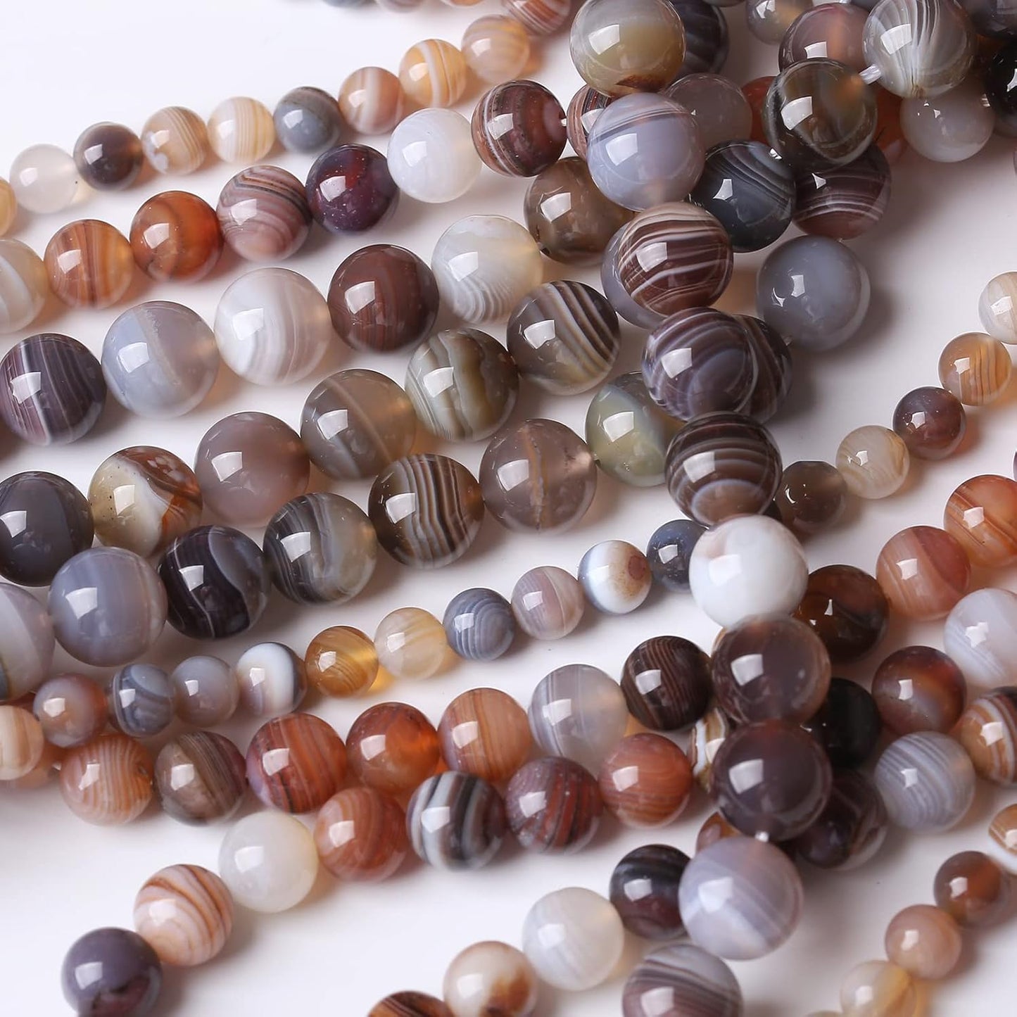 36PCS 10MM Red Coffee Agate Beads-Multicolo Stone Beads Energy Healing Beads for DIY Jewelry Bracelet Necklace Making for Jewelry Making15Inch