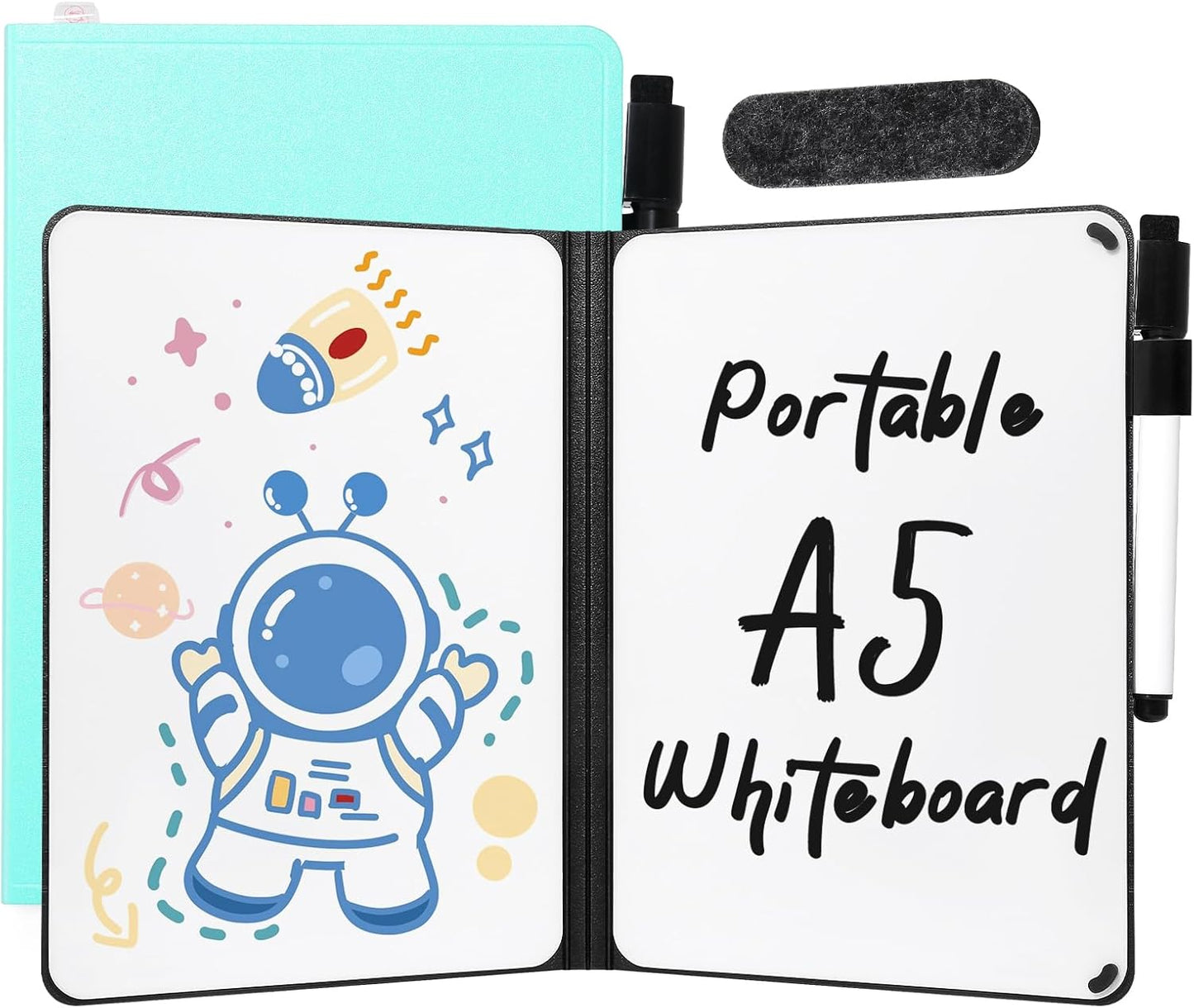 AGM Portable White Board Dry Erase, Double Sided Folding Whiteboards with Pen, Small Dry Erase Board for Study, Meeting, Doodling, Planning, Mint Green