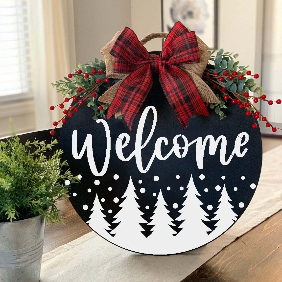 Christmas Stencils for Painting on Wood 12" Christmas Doormat Stencils Holiday Stencil Merry Christmas Believe Drawing Templates for Door Mats Porch Wreath Decor