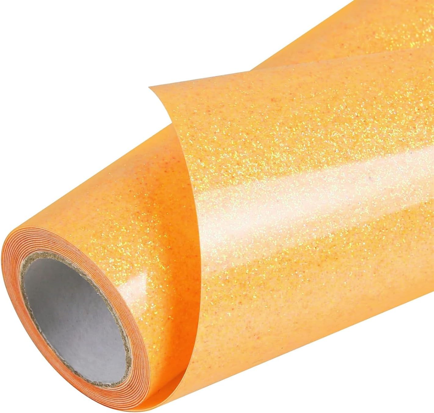 TORC Bright Orange Glitter HTV Heat Transfer Vinyl Roll 12 inch x 5 ft Iron on Vinyl for T Shirts Fall Thanksgiving Crafts
