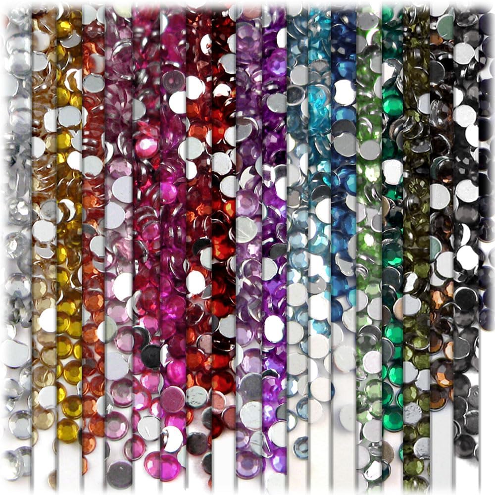 The Crafts Outlet 1,440pc Rhinestones Round 3mm (10ss) Flatback Emerald Green EGR