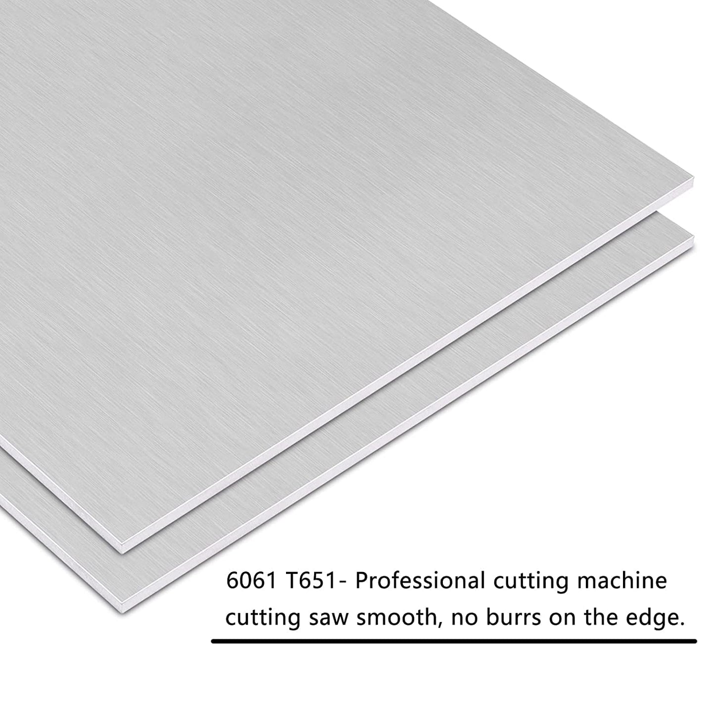 2Pack 6061 T651 Aluminum Sheet Metal 12 x 12 x 1/8(0.125”) Inches Flat Plain Aluminum Plate Covered with Protective Film, Heat Treatable Rectangle 3mm Aluminum Metal Plate for Crafting, Industrial