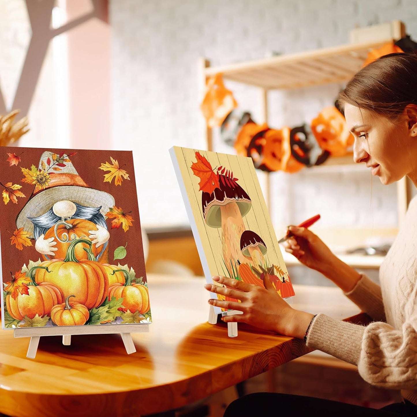 Zhanmai 12 Pack Pre Drawn Canvas for Painting Sip and Paint Kit 8" x 10" Paint Party Set Canvas Painting Pre Printed Canvases for Party Favor DIY Virtual Adult's Date Night(Various Festivals)