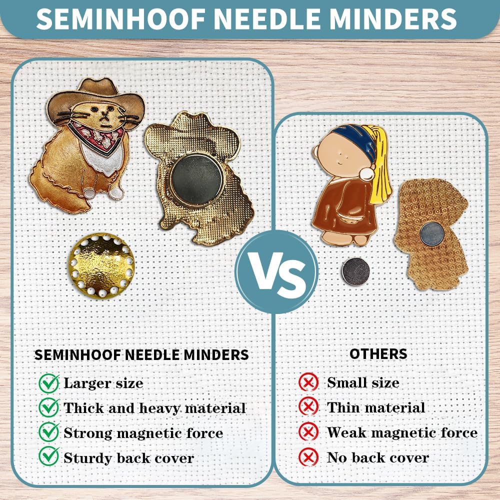 Magnetic Needle Minder Magnet Embroidery Accessories and Supplies Embroidery Needle Holder Cross Stitch Holder Needlework Supplies (Cardinal) (Gafieldcat)