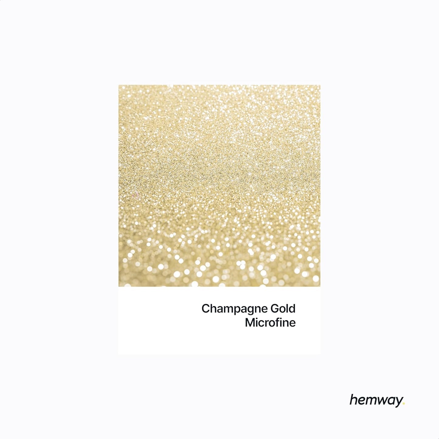 Hemway Polyurethane & Epoxy Resin Glitter 100g / 3.5oz Metallic Crystal Flake Additive for Flooring Jewelry Tumblers Glass Pigment - Microfine (1/256" 0.004" 0.1mm) - Champagne Gold