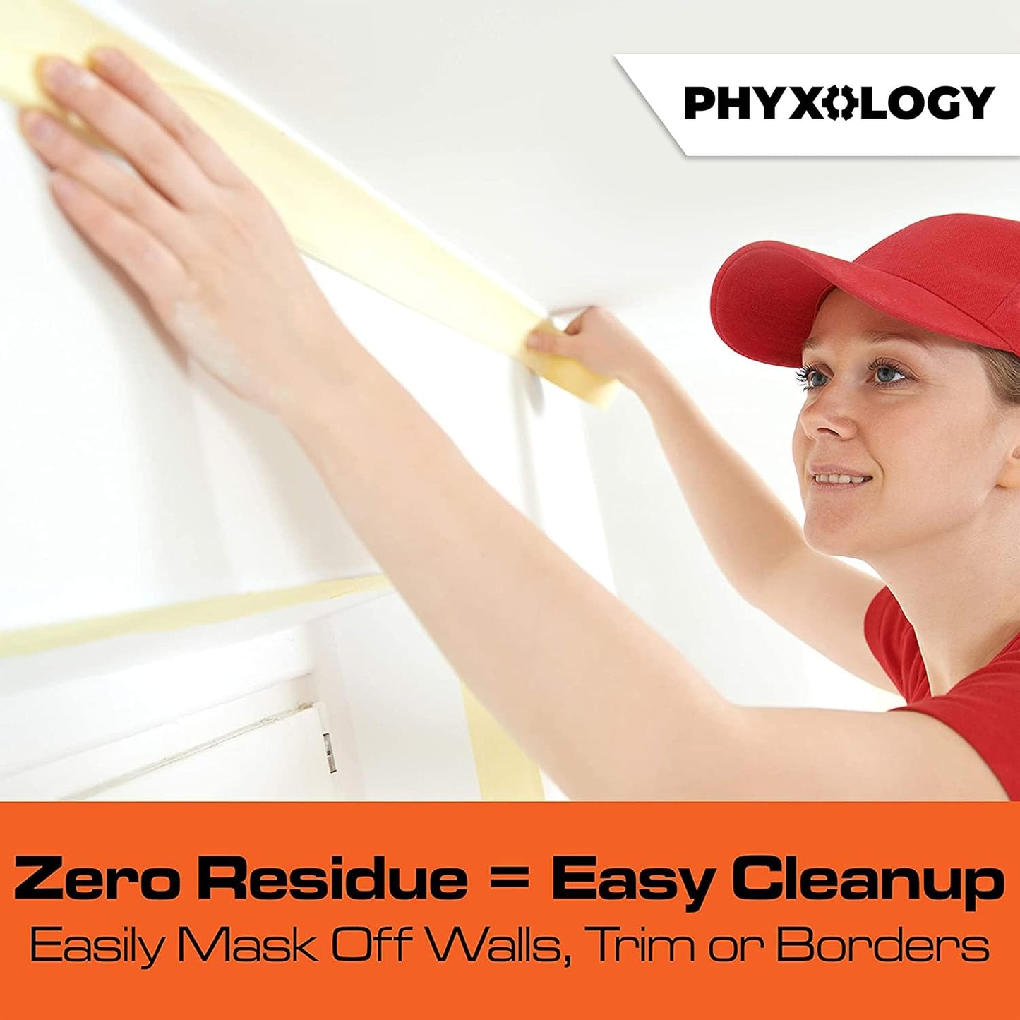 No-Residue 2 Inch 60 Yard Masking Tape 1 Pk. Easy-Tear Pro-Grade Removable Painters Tape Great for Home, Office or Commercial Contractor. Clean Drip-Free Painting with Wide Crepe Paper Rolls.