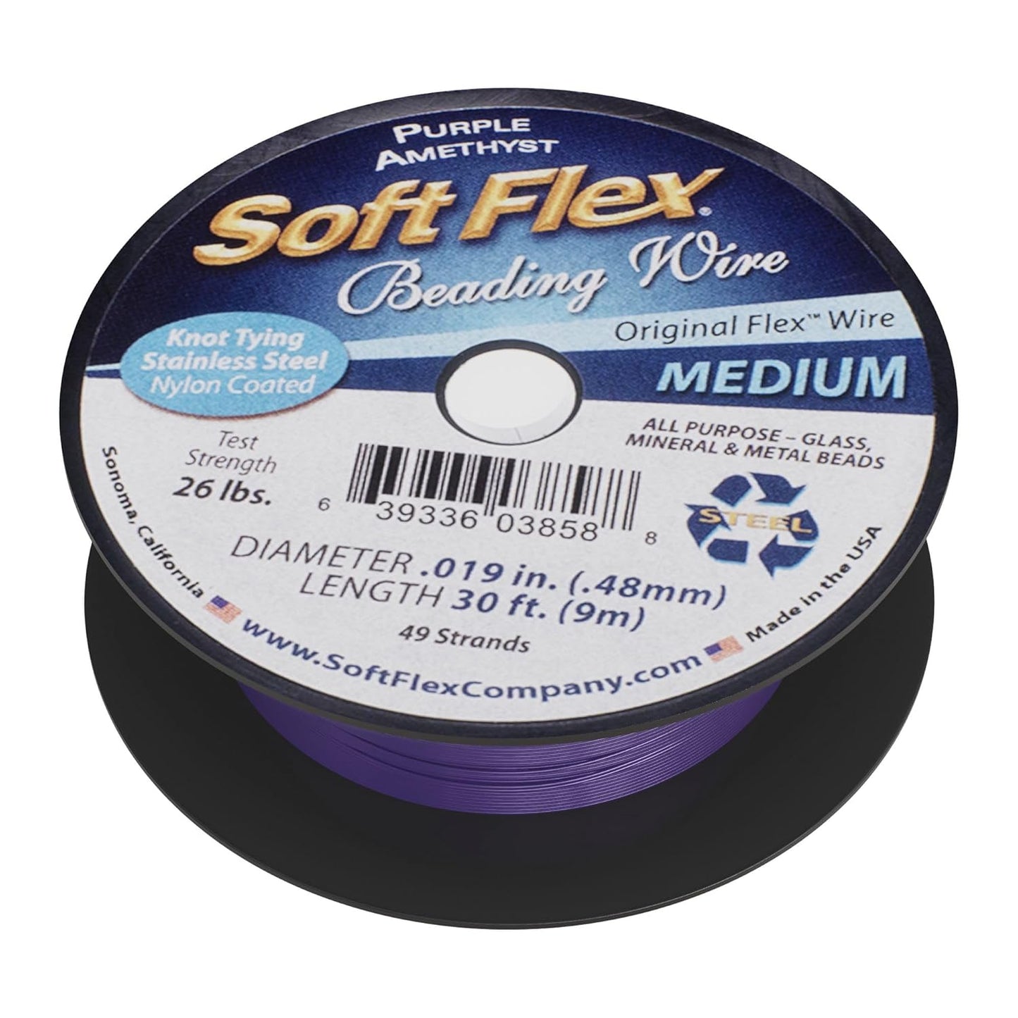 Soft Flex 49 Strand Beading Wire - Medium 0.19 Diameter - 30 Feet Nylon Design Wire