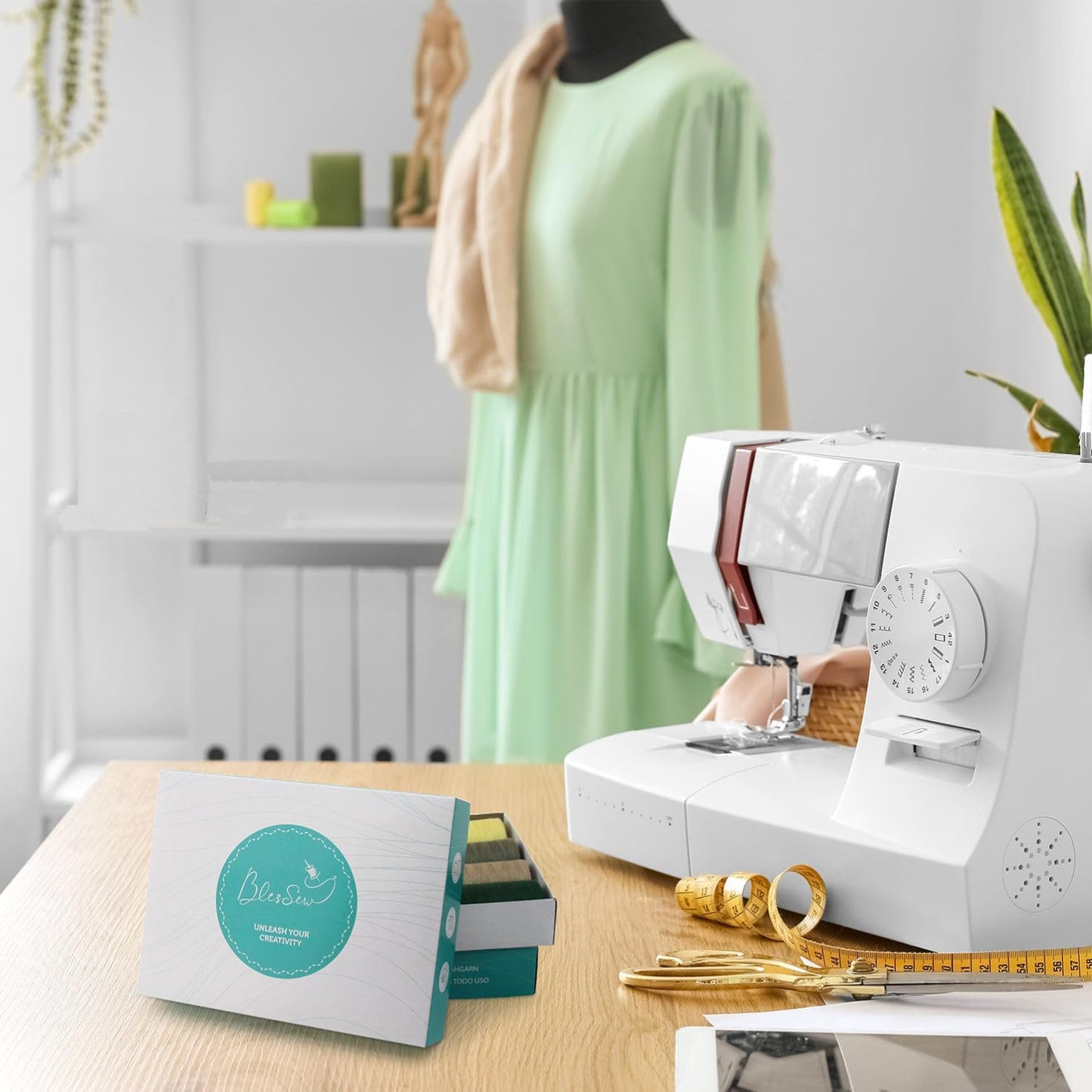 Sewing Thread-24 Spools of Polyester Thread for Sewing Machine for Beginners, Hand Stitching & Quilting-1000 yds Each in 22 Colors+Bonus Black & White