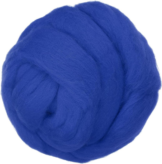 PATIKIL Wool Roving Yarn, 150G/5.3OZ Soft Felting Wool Pure Chunky Roving Yarn Bulk for Needle Felting Knitting Blanket Spinning Weaving DIY Craft, Dark Blue