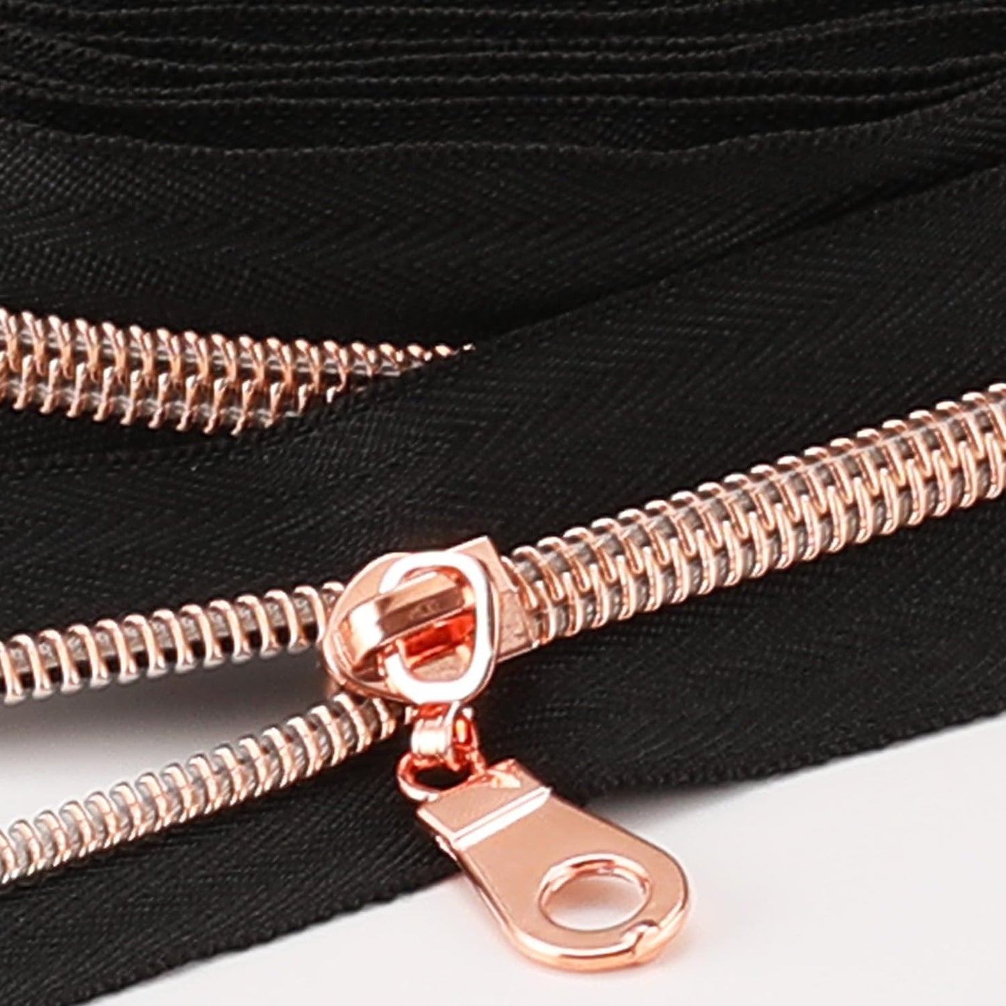 The Yards 10 Yards Bulk Black Nylon Coil Zipper with Rose Gold Teeth - Replacement Sewing Zipper with 10PCS Sliders for DIY Craft Bags