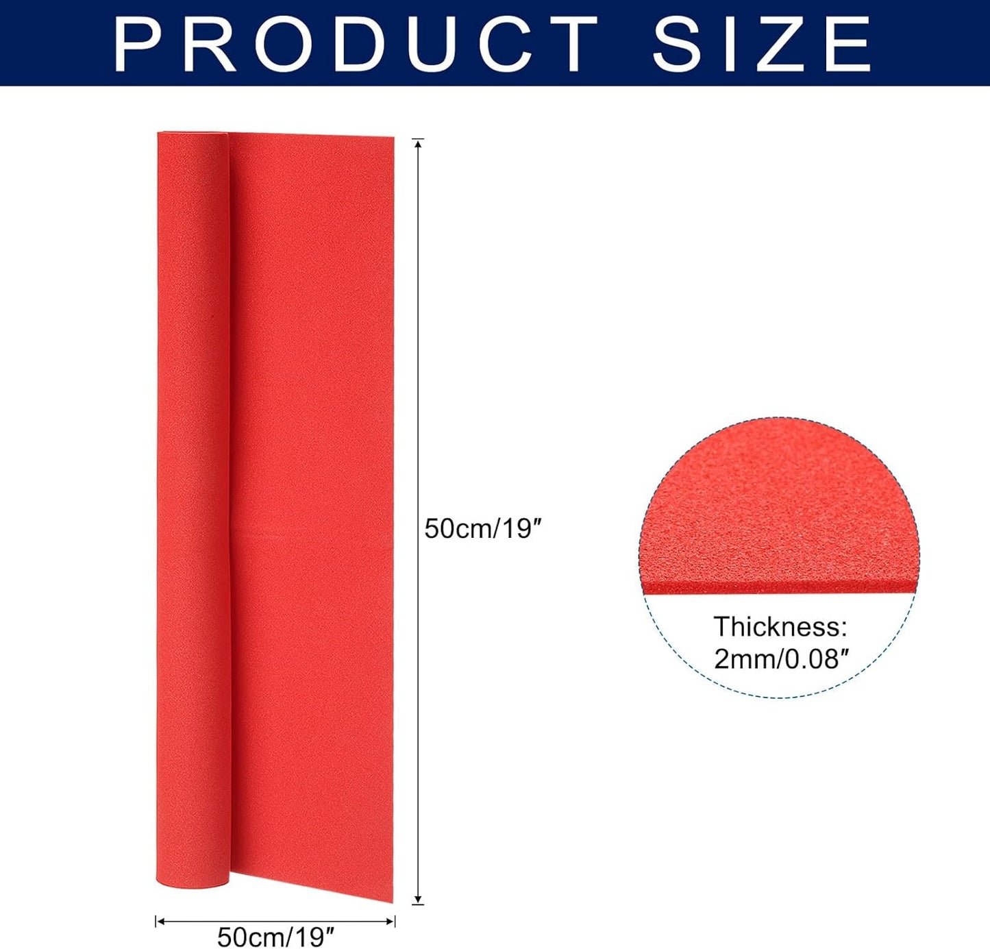 MECCANIXITY Foam Sheets Crafts 19x19 Inch 2mm EVA Craft Foam Paper Foam Sheets for Crafts Projects DIY Cosplay Modeling, Red