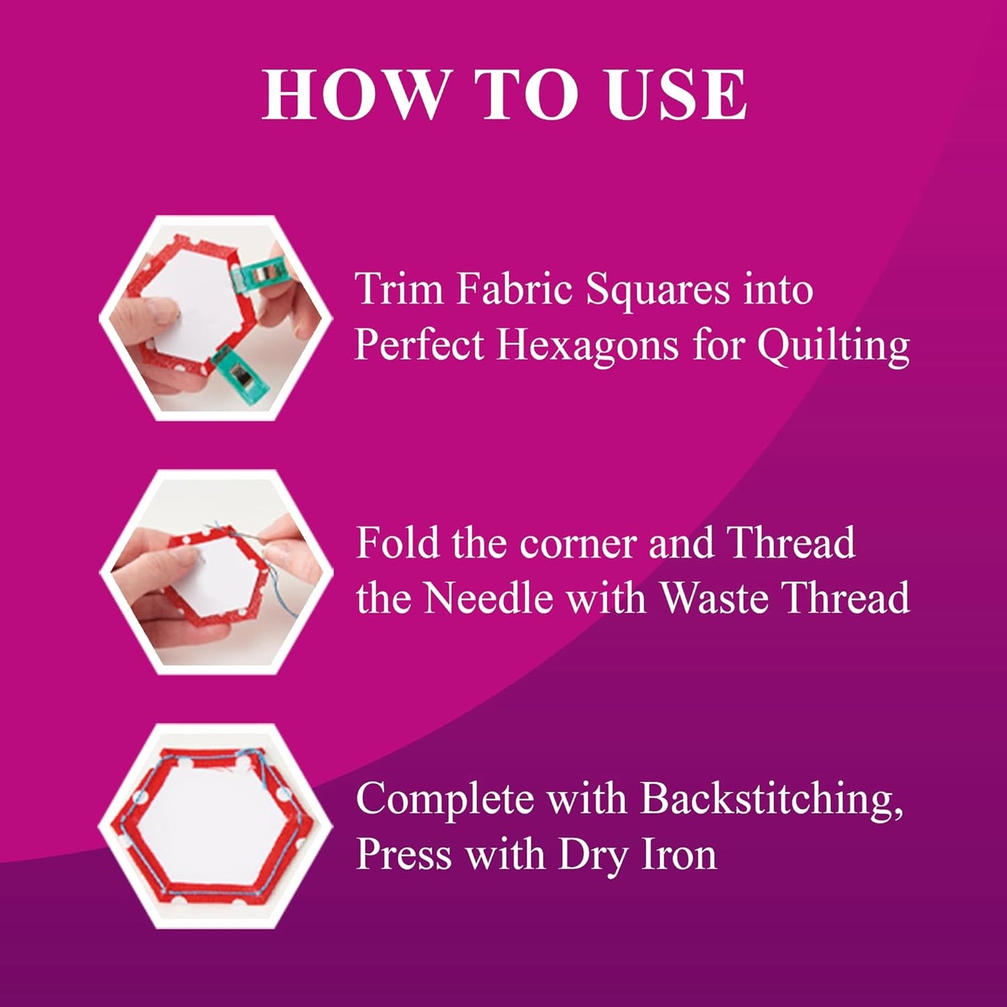 LaserThing Quilting Paper Templates | Handy Tools for Crafting Quilt Patterns | Ideal for Precision Quilting Projects | Includes 1'' Hexagon EPP Set - 600 Pieces