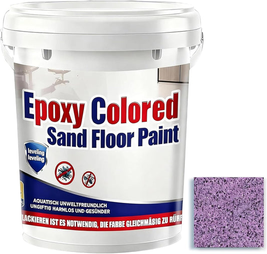 Epoxy Colored Sand Floor Paint, Epoxy Floor Paint for Concrete, High Gloss Marble Effect Coating, Waterproof Non-Slip Concrete Paints, Suitable for Indoor/Outdoor Use (Purple,64 oz/2 kg)