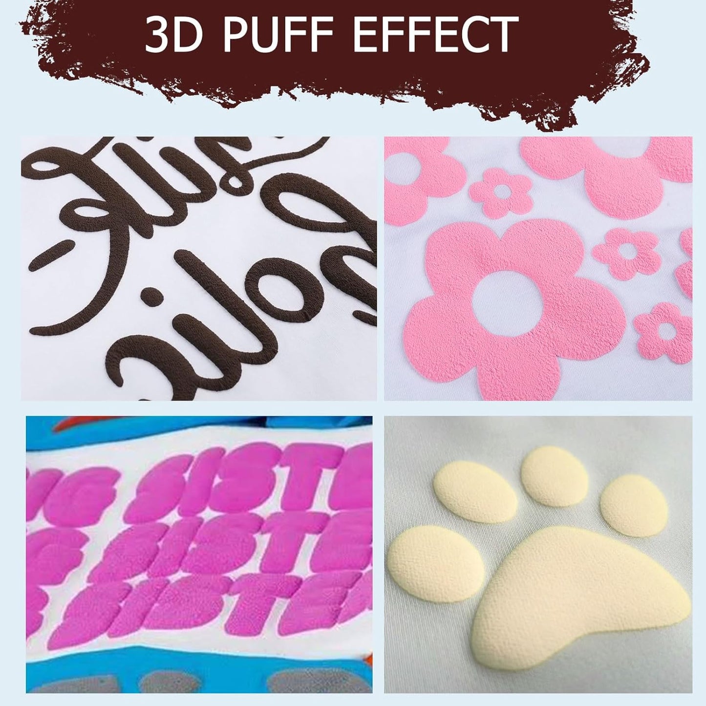 HTVRONT Puff Vinyl Heat Transfer -10" x 6ft Reddish Brown 3D Puff Heat Transfer Vinyl for T-Shirt- Wine Red Puff Htv Vinyl Compatible with Cricut Cutting Machine-Easy Cut/Weed