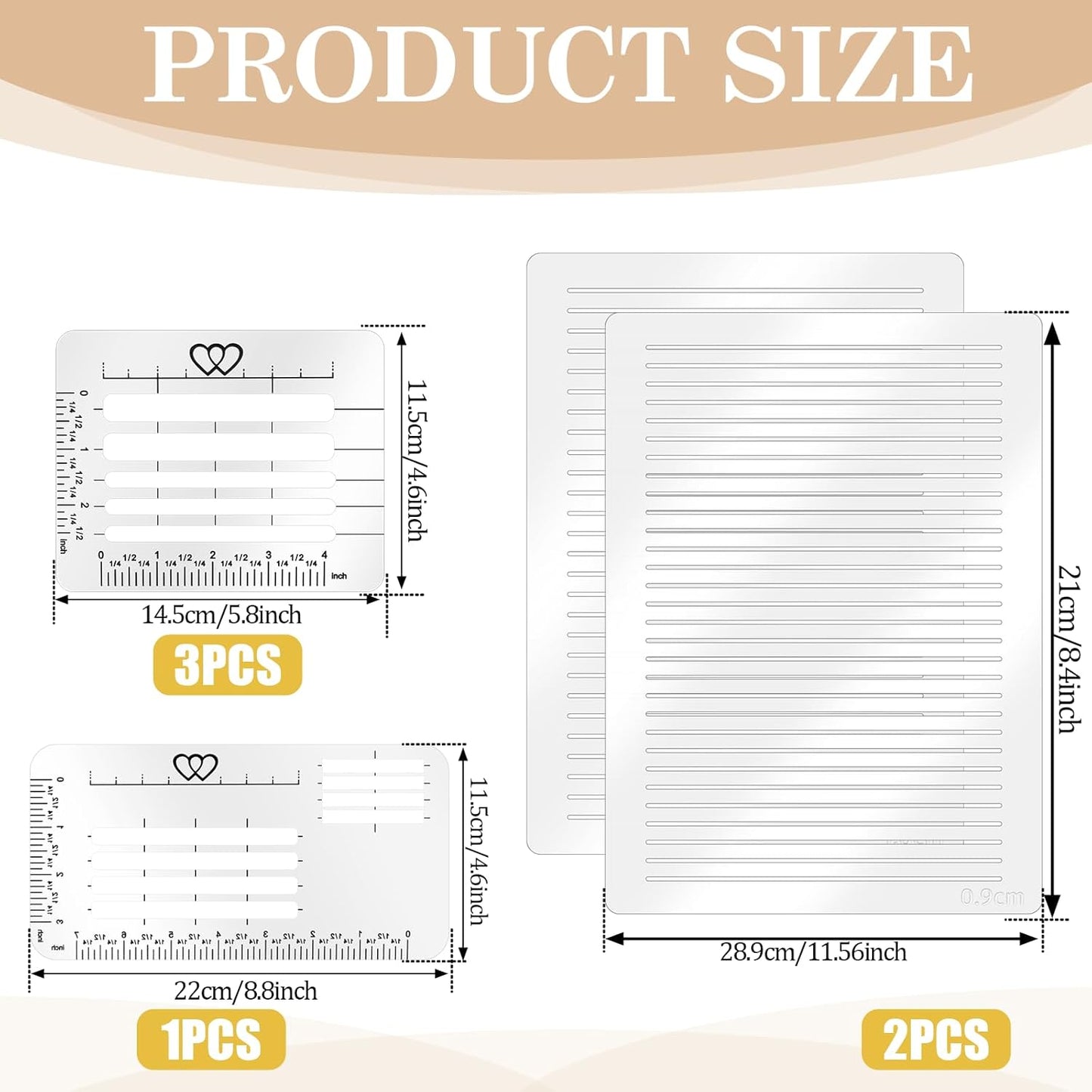 6pcs Straight Line Stencil, Stencils for Journaling,Line Drawing Stencil Lettering Guide,Stencils Templates Set for Card Paper Journal Lettering Writing