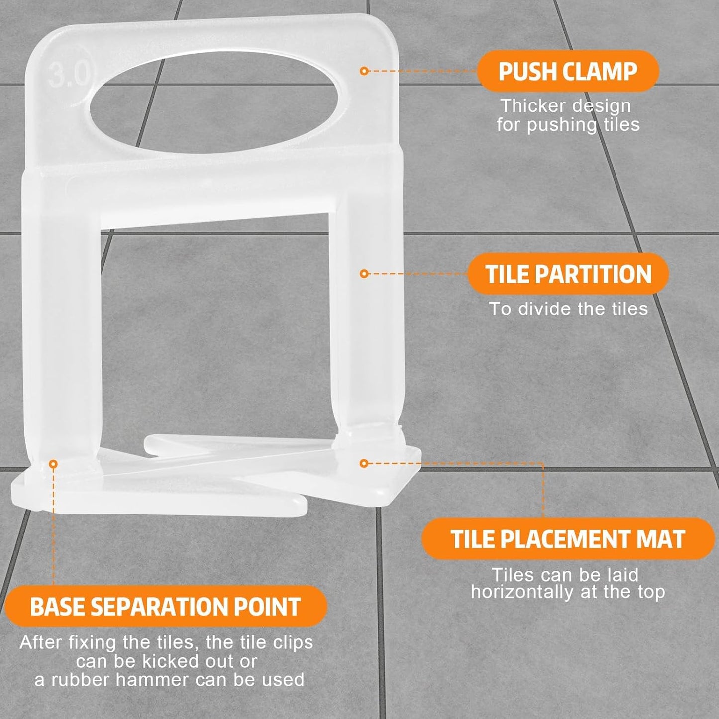 DGSL Tile Leveling System, 4500-PieceTile Spacers Clips 1/8 Inch Tile Tools, Tile Installation Tools for Professional Ceramic Tile and Stone Installation