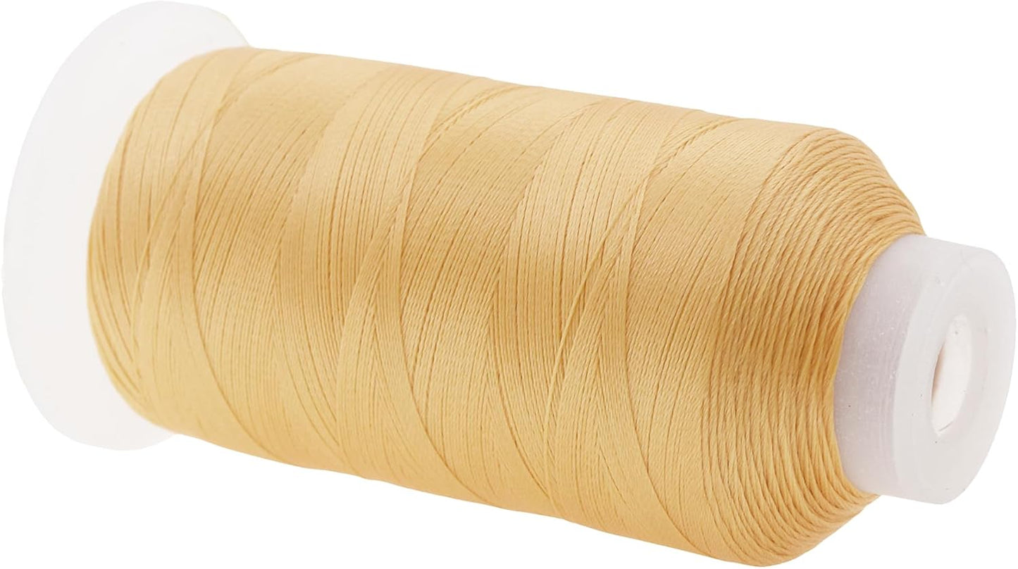 Mandala Crafts Blonde Heavy Duty Thread - 1500 Yds Tex 70 Thread for Sewing Drapery Jeans Leather Hair - Bonded Polyester for Outdoor Marine Upholstery