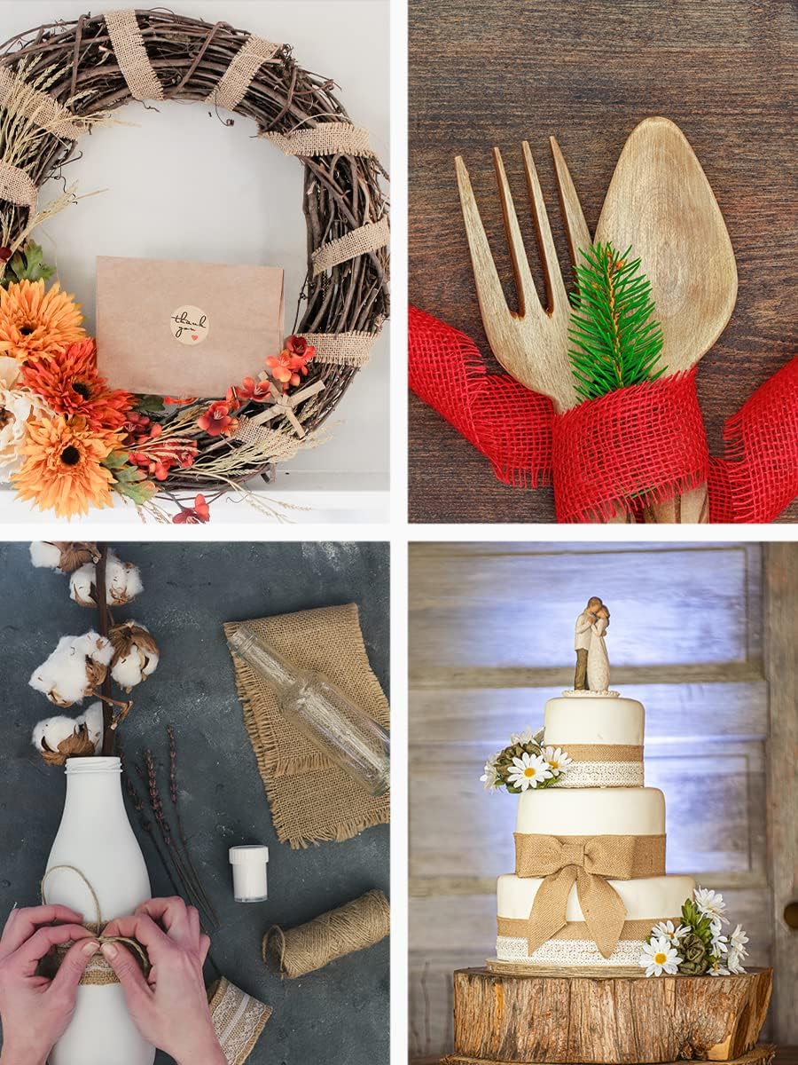 Mandala Crafts Royal Blue Burlap Ribbon 2.5 Inches Wide Jute Ribbons for Crafts - 20 Yds Roll Rustic Burlap Wrap Trim Ribbons for Wreaths Bows Wedding Party Decoration