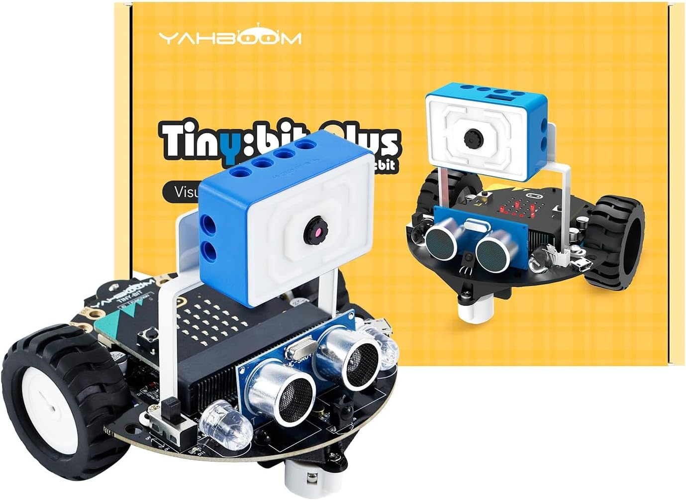 Yahboom Microbit Robot Car Remote Control,Esp32 Camera Module,Line Tracking, Ultrasonic,Tracking Sensor,Infrared Receiver,Searchlight,Programming for Kids STEM (Without V2)