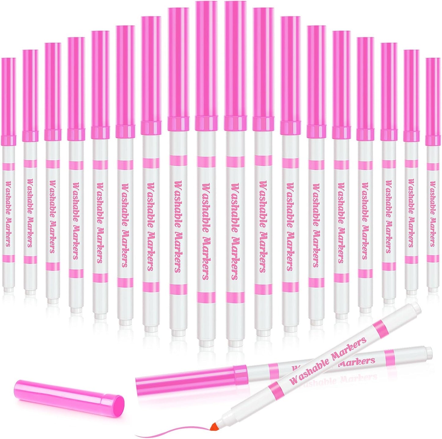 18 Pcs Line Washable Markers Bulk Pink Fine Tip Markers Set Coloring Thin Tip Drawing Washable Pen for Kids Art School Classroom Back to School Gender Reveal Party Supplies, Ages 6+