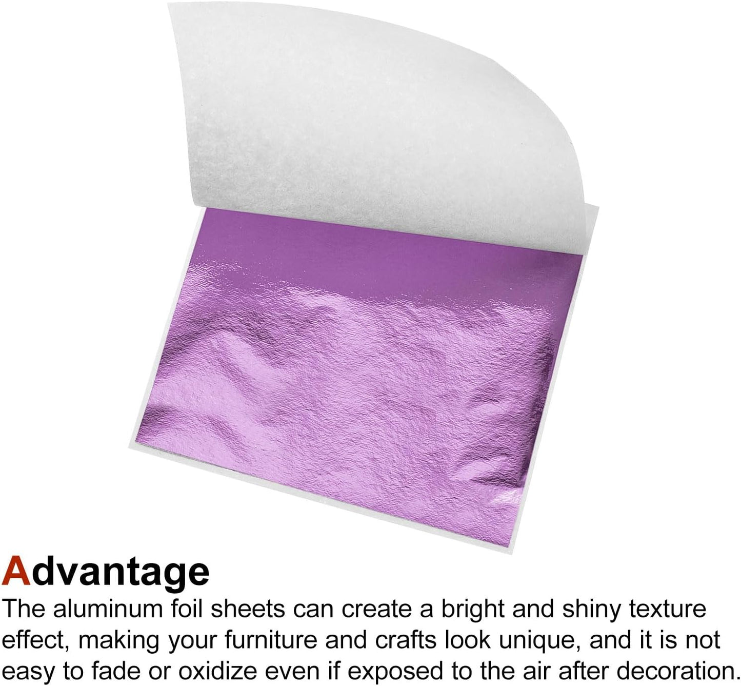 MECCANIXITY Gold Leaf Foil Sheet, Pink Purple Leaf Papers, 3.3 Inch x 3.1 Inch for Art Decoration, Sculptures, Painting, Pack of 150 Pcs