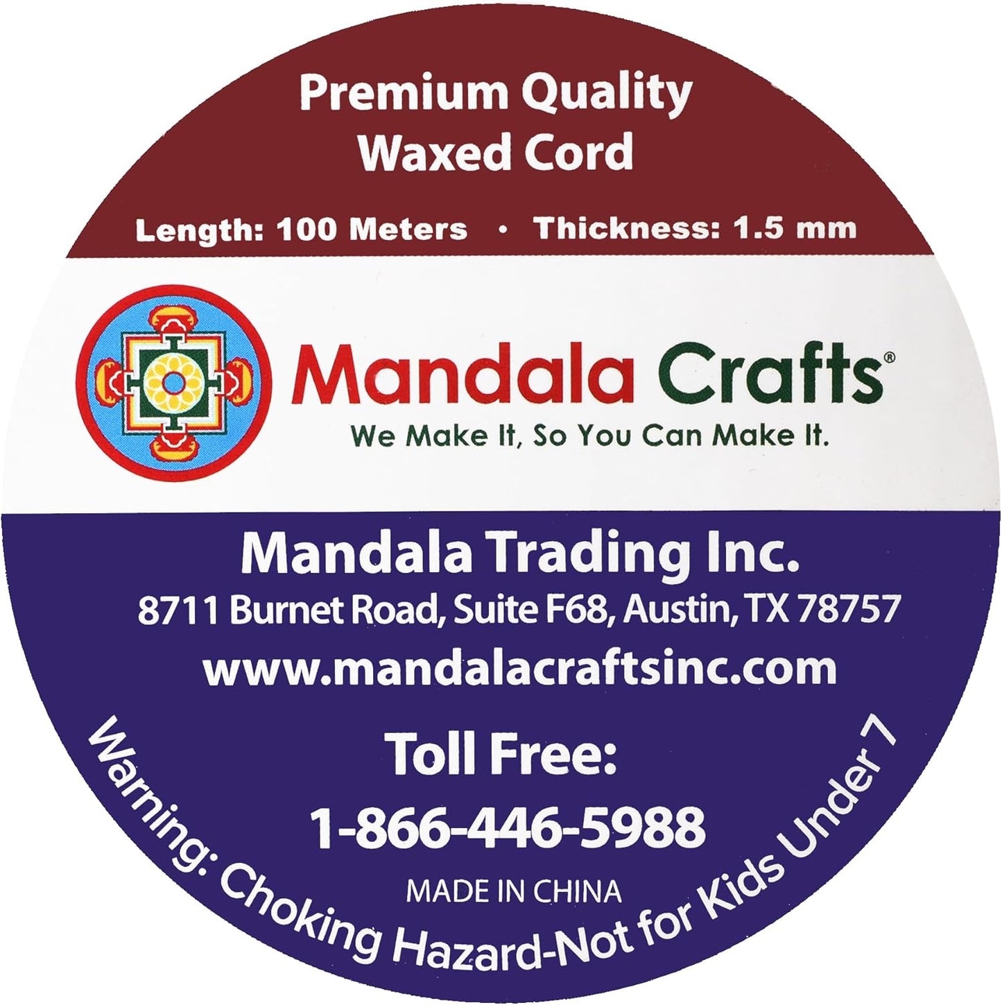 Mandala Crafts 1.5mm 109 Yards Black Cotton Waxed Cord for Jewelry Making Bracelet Cord Waxed String - Beading String Thread Jewelry Cords for Necklaces String